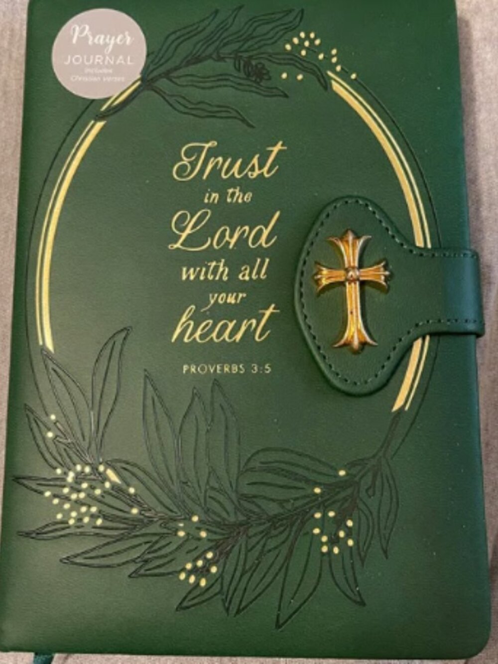 Prayer Green JOURNAL Book Includes Christian Verses